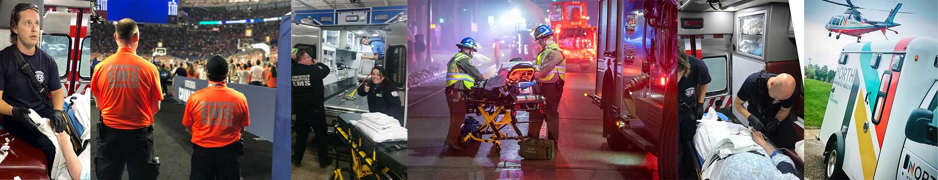 EMS top page image banner collage of ems at work.